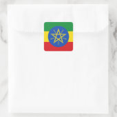 Ethiopische vlag vierkante sticker (Tas)