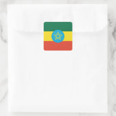 Ethiopische vlag vierkante sticker (Tas)