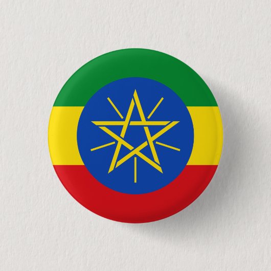 Ethiopische vlag, vlag van Ethiopië Ronde Button 3,2 Cm (Voorkant)
