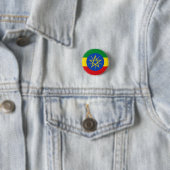 Ethiopische vlag, vlag van Ethiopië Ronde Button 3,2 Cm (In situ)