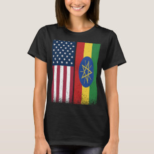 Ethiopische vlag - VS en Ethiopië - vlaggen proud  T-shirt