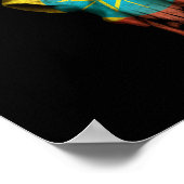 Ethiopische vlaggen - schedel op zwart poster (Hoek)