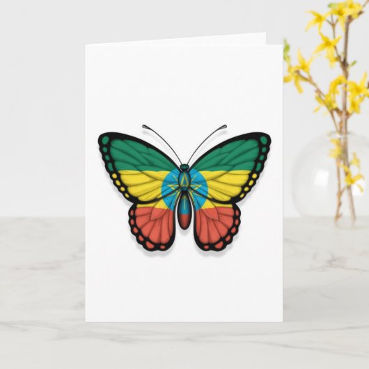 Ethiopische vlindervlag kaart (Gele Bloem)