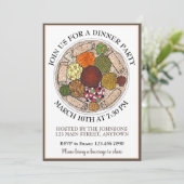 Ethiopische voedselzuiger Injera Dinner Party Kaart (Staand voorkant)