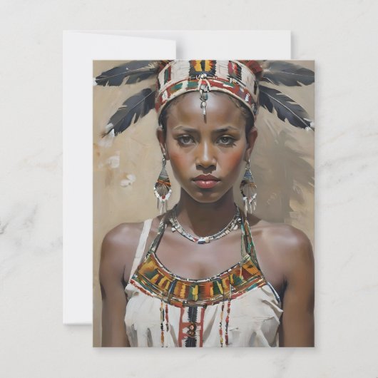 Ethiopische vrouw C Feestdagenkaart (Voorkant)