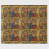 Ethiopische zwarte Madonna en kind met heiligen Cadeaupapier (Vlak)