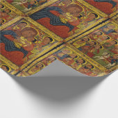 Ethiopische zwarte Madonna en kind met heiligen Cadeaupapier (Hoek)