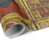 Ethiopische zwarte Madonna en kind met heiligen Cadeaupapier (Rol Hoek)