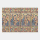 Ethiopische zwarte Madonna en kind met heiligen Inpakpapier Vel (Voorkant 3)