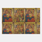 Ethiopische zwarte Madonna en kind met heiligen Inpakpapier Vel (Voorkant)