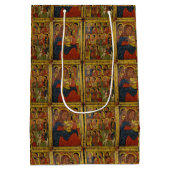 Ethiopische zwarte Madonna en kind met heiligen Medium Cadeauzakje (Achterkant)
