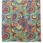 Ethisch kleurrijk Paisley naadloos patroon Douchegordijn (Voorkant)