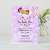 Ethische baby op wolk en Maan meisje's babyshower Kaart (Staand voorkant)