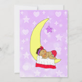 Ethische baby op wolk en Maan meisje's babyshower Kaart (Achterkant)
