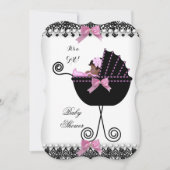 Ethische baby shower baby meisje roze zwart wit ka kaart (Voorkant)