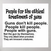 Ethische behandeling van Pistolen Zwart-wit Poster (Voorkant)