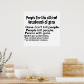 Ethische behandeling van Pistolen Zwart-wit Poster (Keuken)