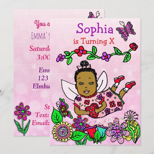 Ethische Fee Verjaardag Kaart (Voorkant / Achterkant)