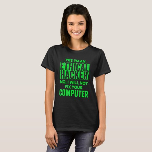 Ethische hacker Computer Cybersecurity IT Pen Test T-shirt (Voorkant volledig)