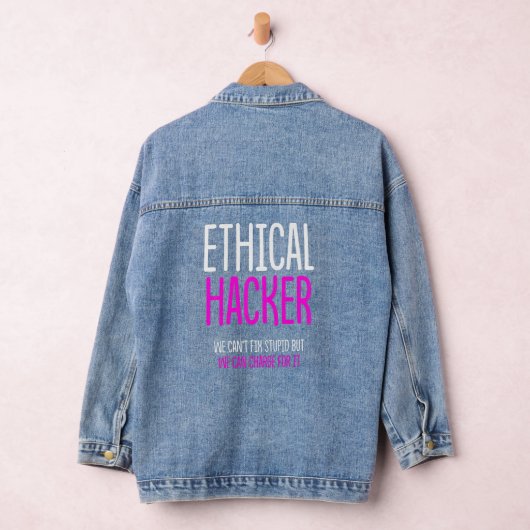 Ethische hacker Cybersecurity it Pen Tester 3 Denim Jacket (Hangar)