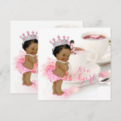 Ethische meisjes babyshower theepartij kaart (Voorkant / Achterkant)