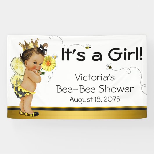 Ethische Meisjes Bij Baby Shower Spandoek (Horizontaal)