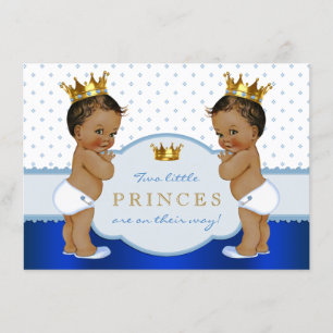 Ethische Prince Twin Jongens Baby Shower Kaart