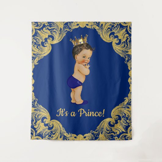 Ethische prins baby shower achtergrond wandkleed (Voorkant)