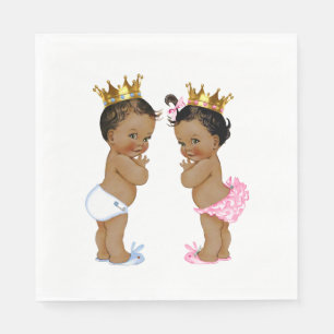 Ethische prins en prinses baby shower servetten