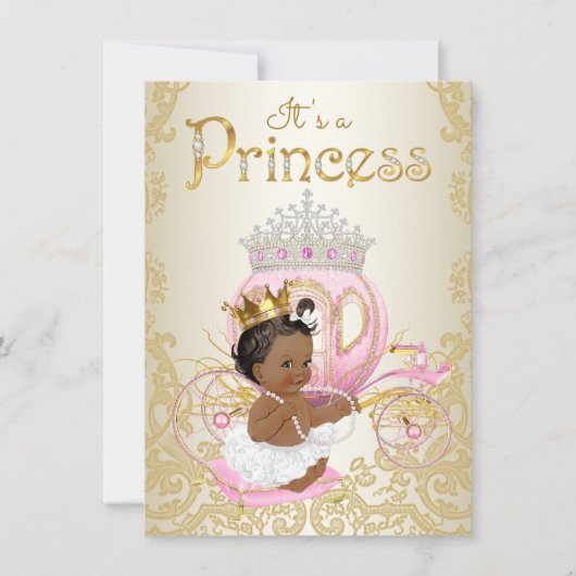 Ethische Prinses Baby Shower Uitnodigingen (Voorkant)