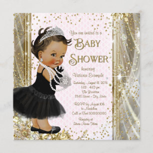 Ethische Prinses Little Lady Roze Gouden Baby Show Kaart