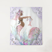 Ethische Zeemeermin Moeder Baby Shower Banner Acht Wandkleed (Voorkant)