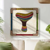 Ethnic Abstract Mushroom Canvas Afdruk