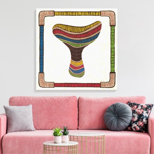 Ethnic Abstract Mushroom Canvas Afdruk (Insitu (Woonkamer))
