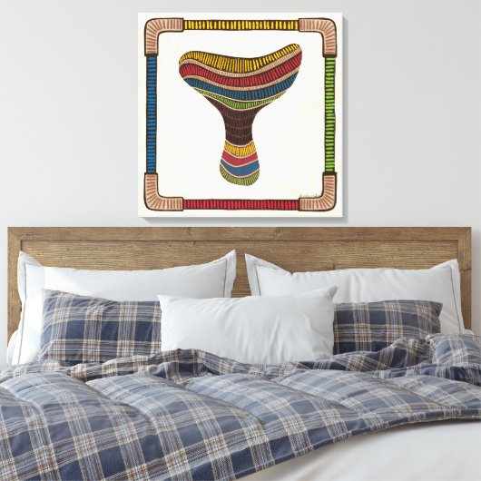 Ethnic Abstract Mushroom Canvas Afdruk (Insitu (Slaapkamer))
