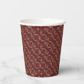 Ethnic Adinkra African Golden Pattern Papieren Bekers (Achterkant)