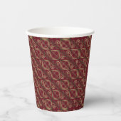 Ethnic Adinkra African Golden Pattern Papieren Bekers (Voorkant)