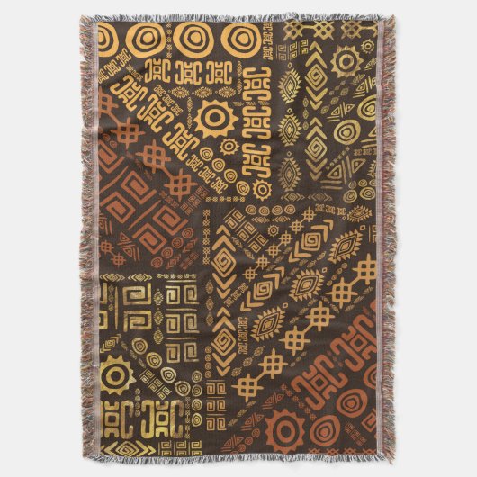 Ethnic African Pattern- browns and golds #10 Deken (Voorkant Verticaal)