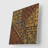Ethnic African Pattern- browns and golds #10 Vierkante Klok (Hoek)