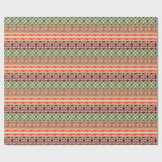 Ethnic African Tribal Geometric Adinkra Cadeaupapier (Vlak)