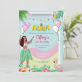 Ethnic Aloha Luau Tropical Birthday Invitation Kaart (Staand voorkant)