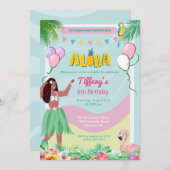 Ethnic Aloha Luau Tropical Birthday Invitation Kaart (Voorkant / Achterkant)