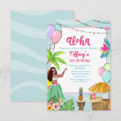 Ethnic Aloha Luau Tropical Birthday Invitation Kaart (Voorkant / Achterkant)
