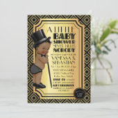 Ethnic Art Deco  Black & Gold 1920-jongen Kaart (Staand voorkant)