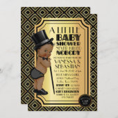 Ethnic Art Deco  Black & Gold 1920-jongen Kaart (Voorkant / Achterkant)