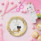 Ethnic Baby Girl Christening Baptism Gold Silver Papieren Bordje (Feest)