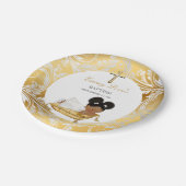 Ethnic Baby Girl Christening Baptism Gold Silver Papieren Bordje (Gekanteld)