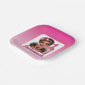 Ethnic Baby Girl Pink & Black Tutu 1st Birthday Papieren Bordje (Gebogen)