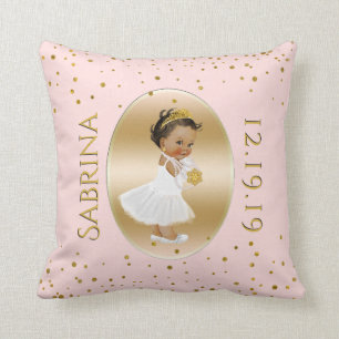 Ethnic Baby Prinses Ballerina Nursery Pink Gold Kussen