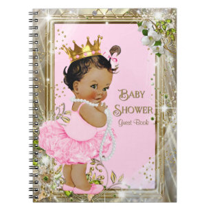 Ethnic Ballerina Princess Baby shower Guest Book Notitieboek